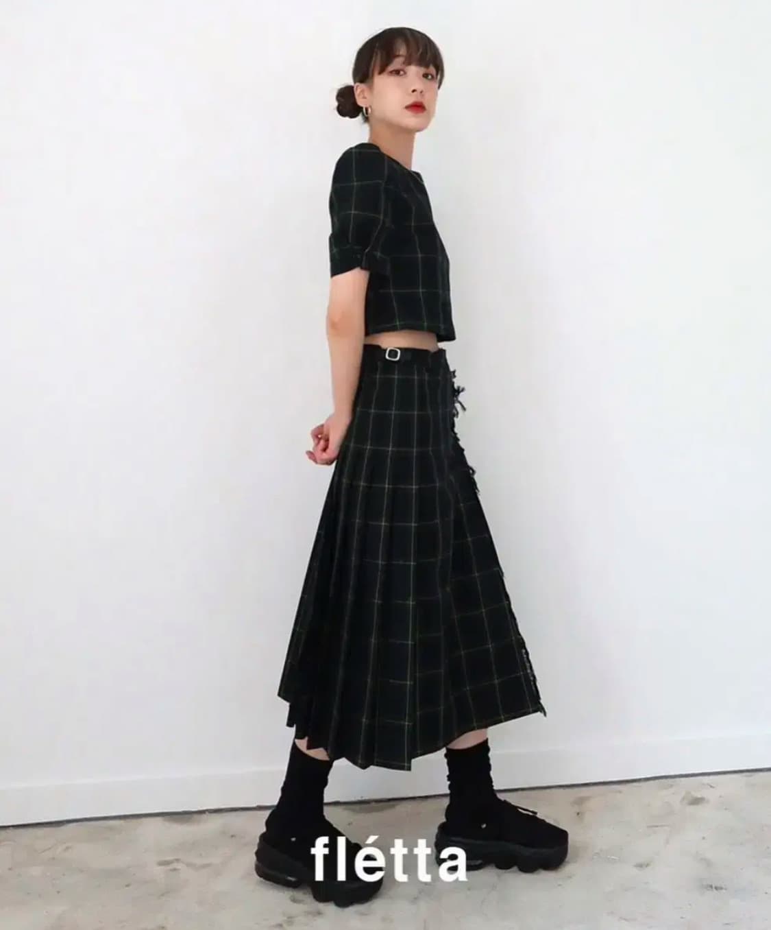 플레따 체크 셋업 M 상품이미지1