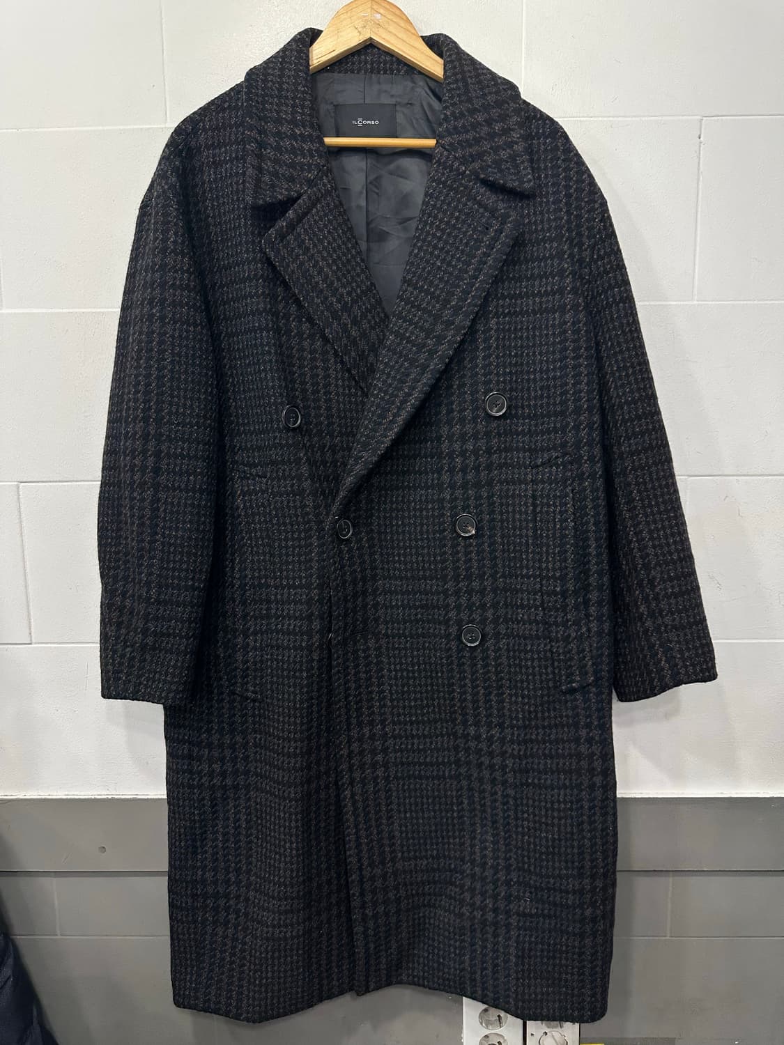 일꼬르소 모 체크 코트 상품이미지1