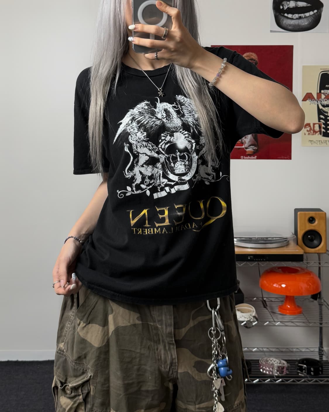 Queen 그래픽 블랙 반팔 티셔츠 상품이미지2