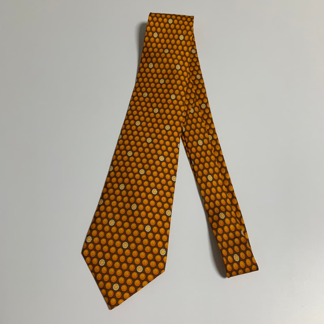 에르메스(HERMES) 오렌지컬러 명품넥타이 새상품급 S등급 상품이미지8
