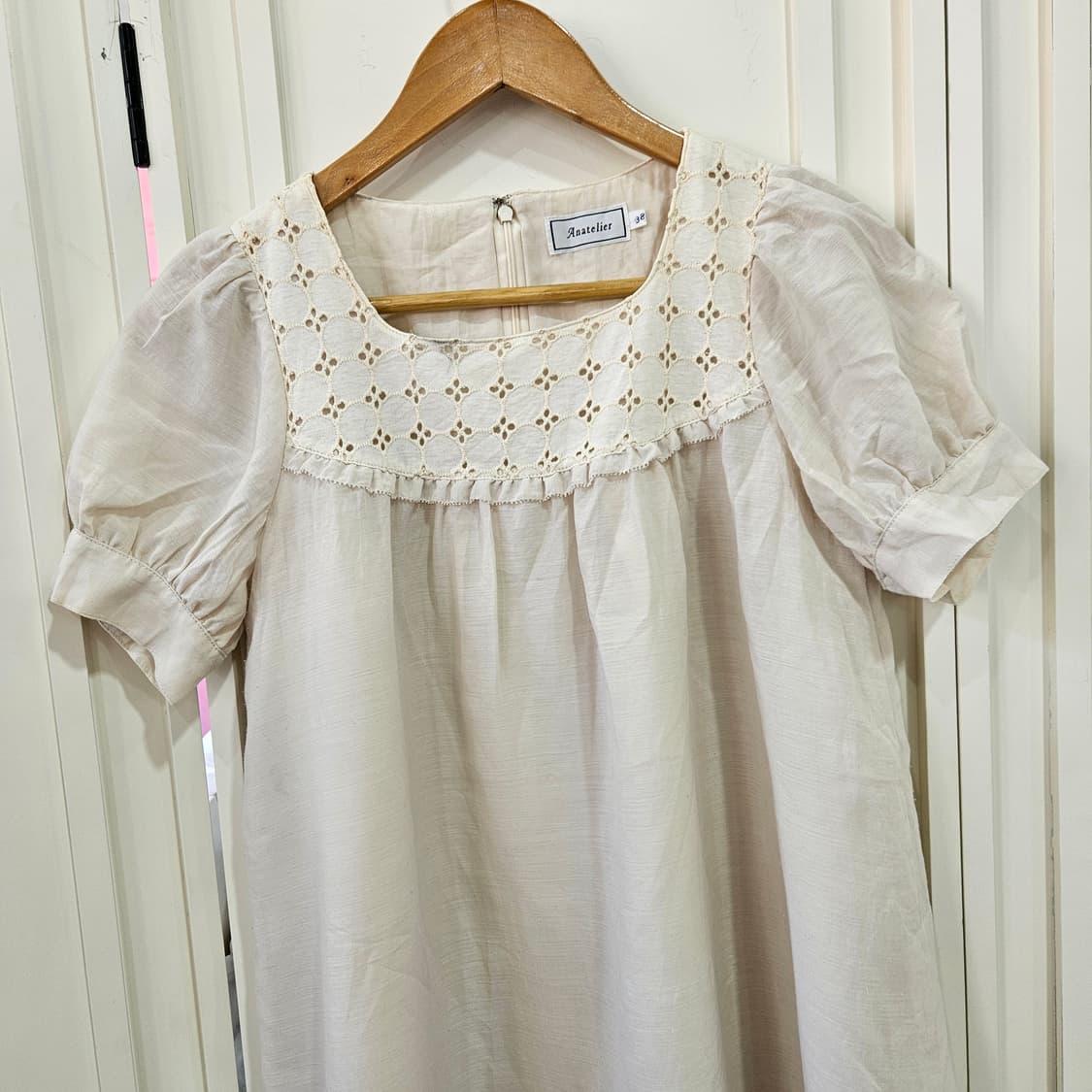 펀칭 레이스 퍼프 원피스 상품이미지3