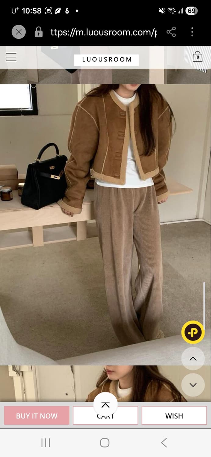 스웨이드 숏 자켓 무스탕 원가 7만 새 것 상품이미지6