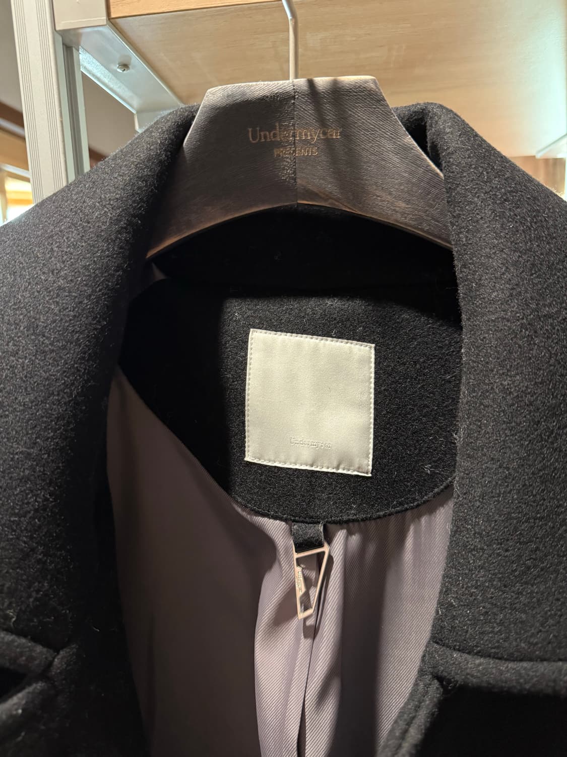 언더마이카 발마칸 오버사이즈 울 코트 블랙 상품이미지4