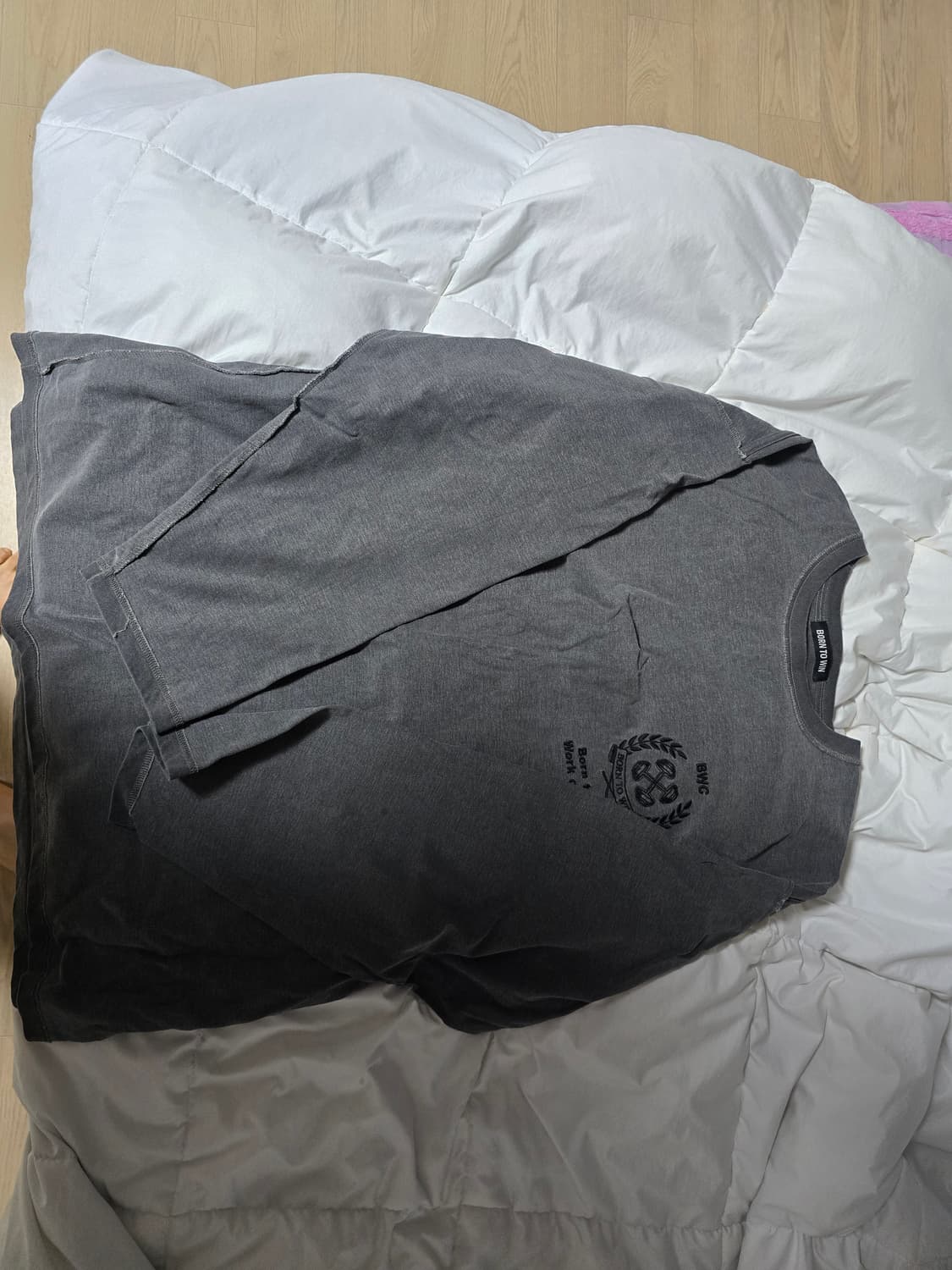 본투윈 긴팔티 차콜 상품이미지1