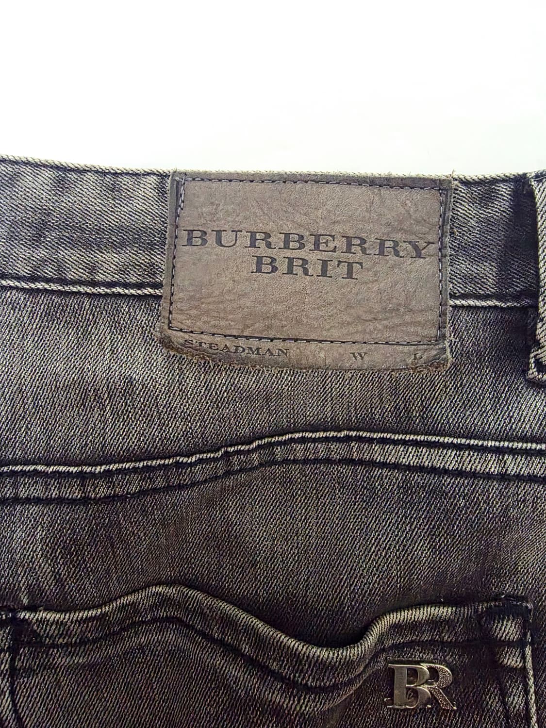 버버리 브리트 라인 빈티지 흑청 오일 워싱 데님 팬츠 38인치(허리5 상품이미지8