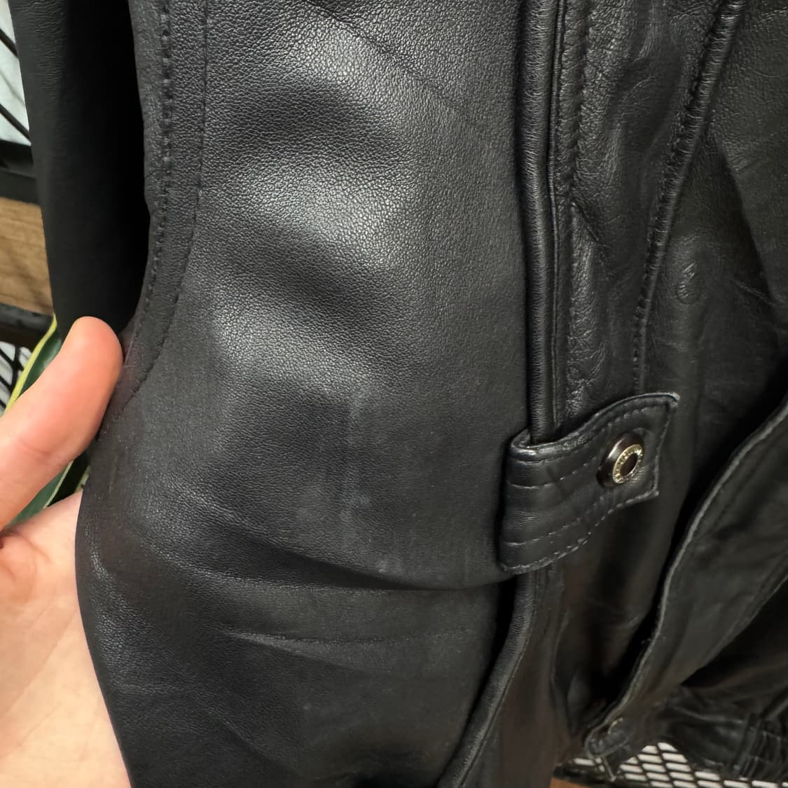 90s JPN VINTAGE 양가죽 레더 블루종 자켓 블랙 상품이미지7