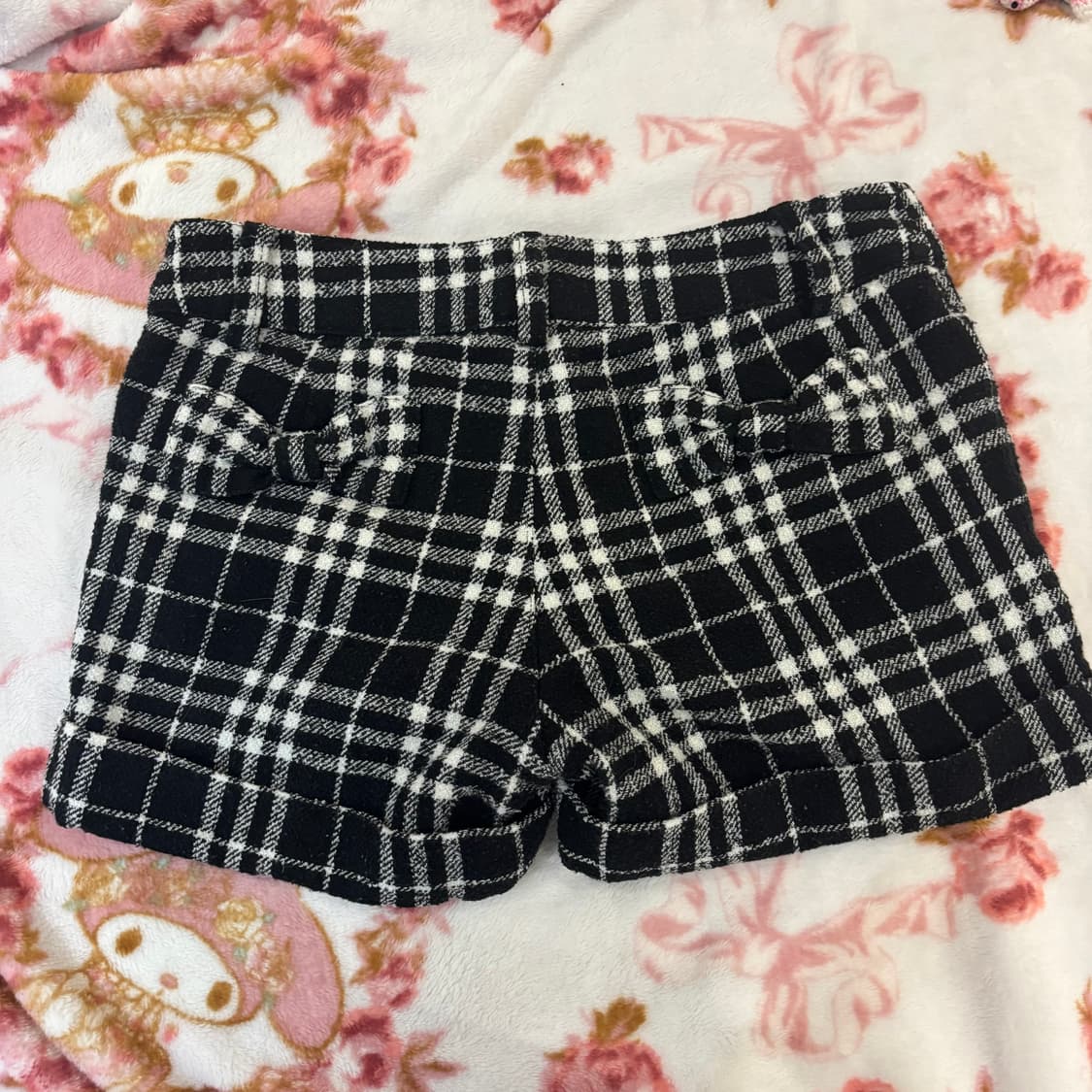 진리빈티지 리본 포켓 체크 반바지 상품이미지2