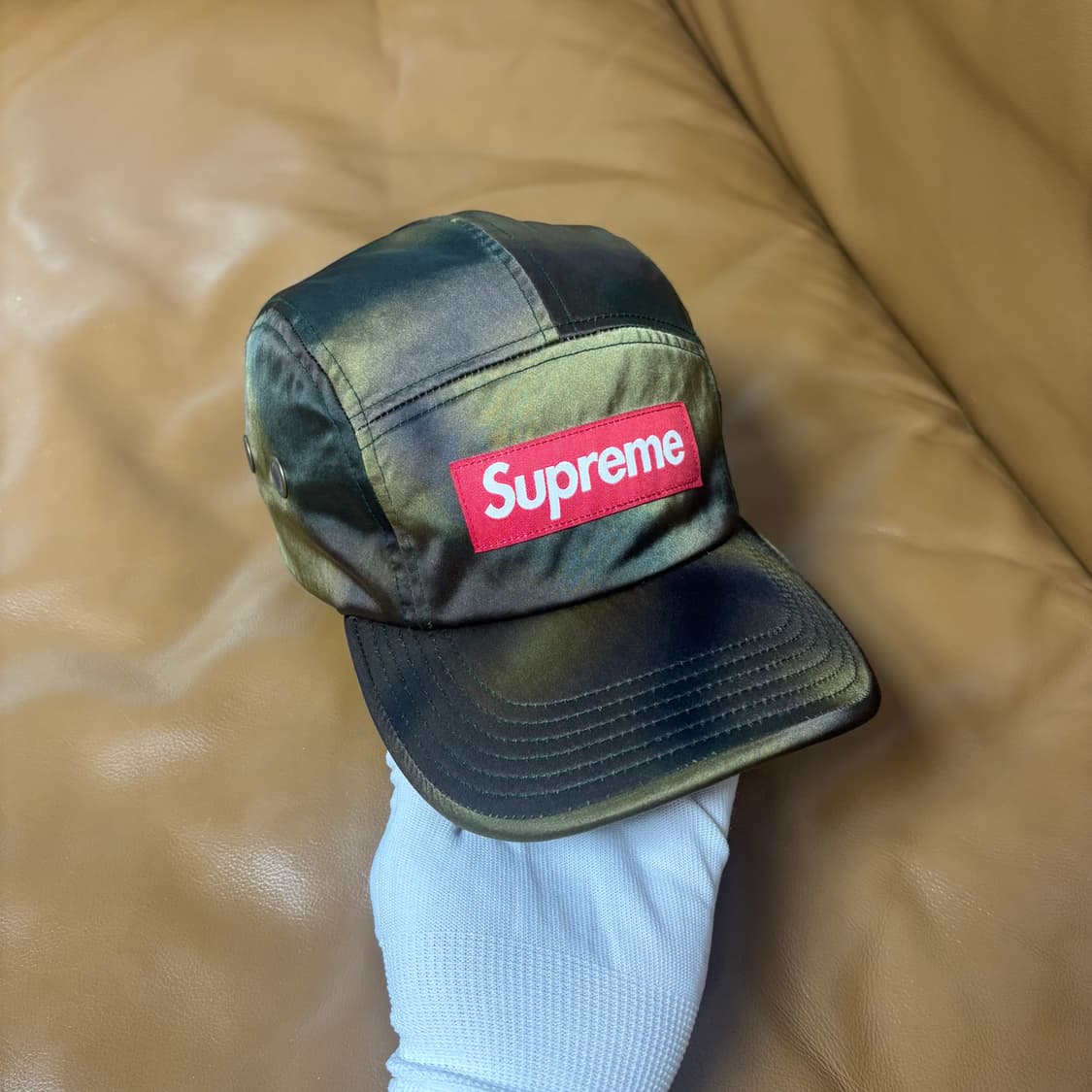 슈프림 캠프캡 모자 박스로고 사틴 카모 상품이미지2
