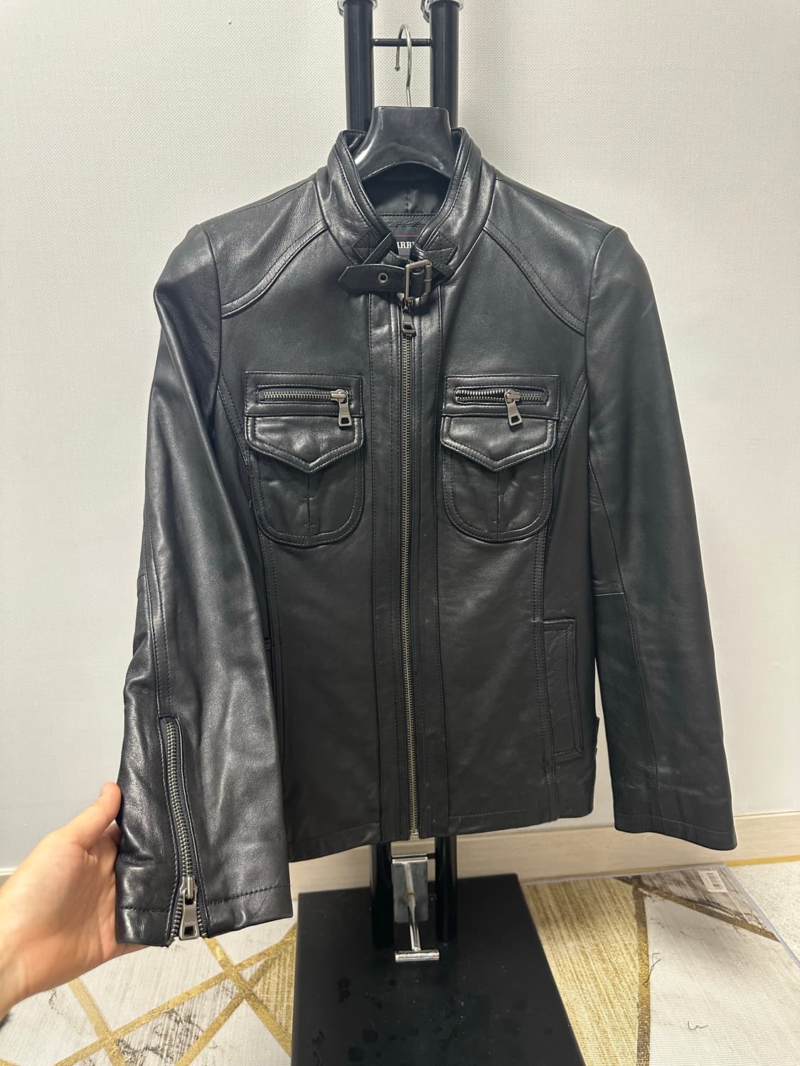 Carrera  리얼  이태리,양가죽 자켓 블랙 - 85사이즈 상태좋음 상품이미지2