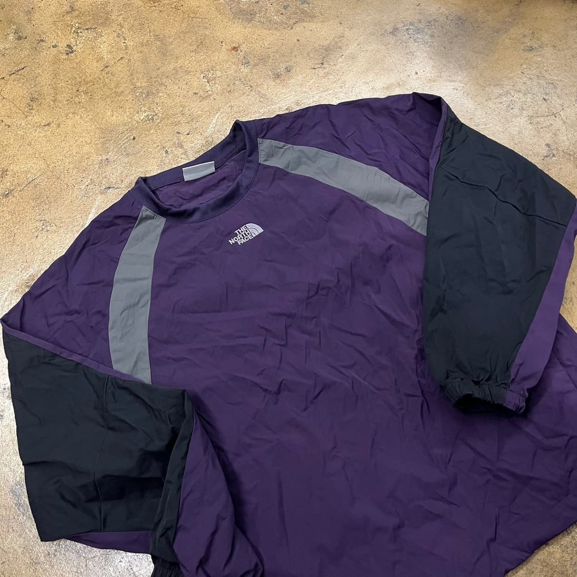 [정품/M] 노스페이스 퍼플 블랙 밴든 우븐 크루넥 b16 상품이미지1