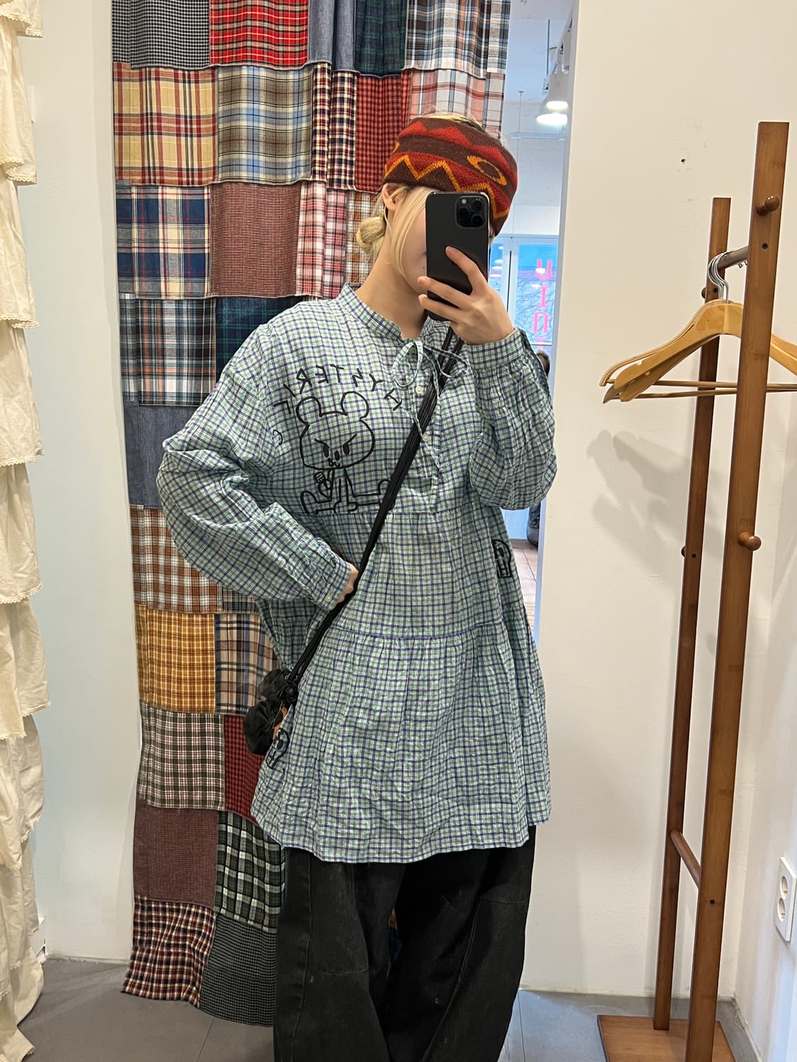 히스테릭글래머 스케치 민트 셔츠 드레스 상품이미지2