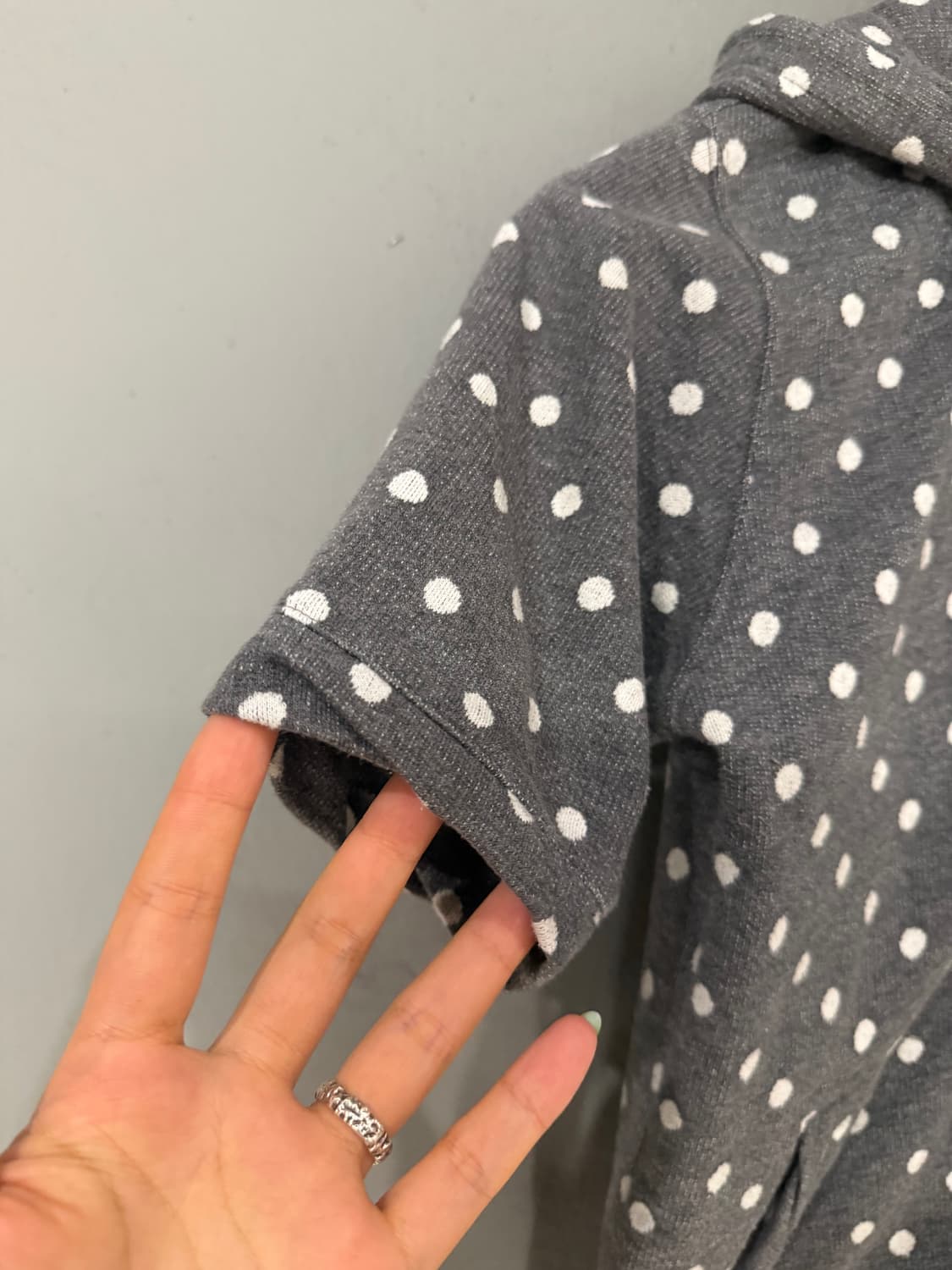 dot pattern hood zip-up 상품이미지7