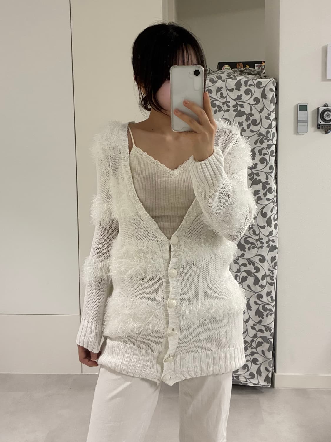 화이트 스트라이프 롱가디건 상품이미지5