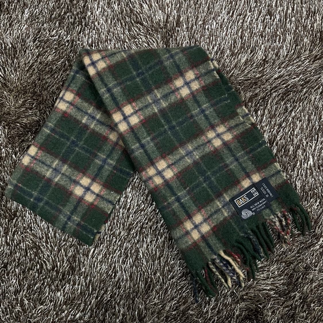 닥스 DAKS 그린 울캐시미어 체크 머플러 목도리 상품이미지1