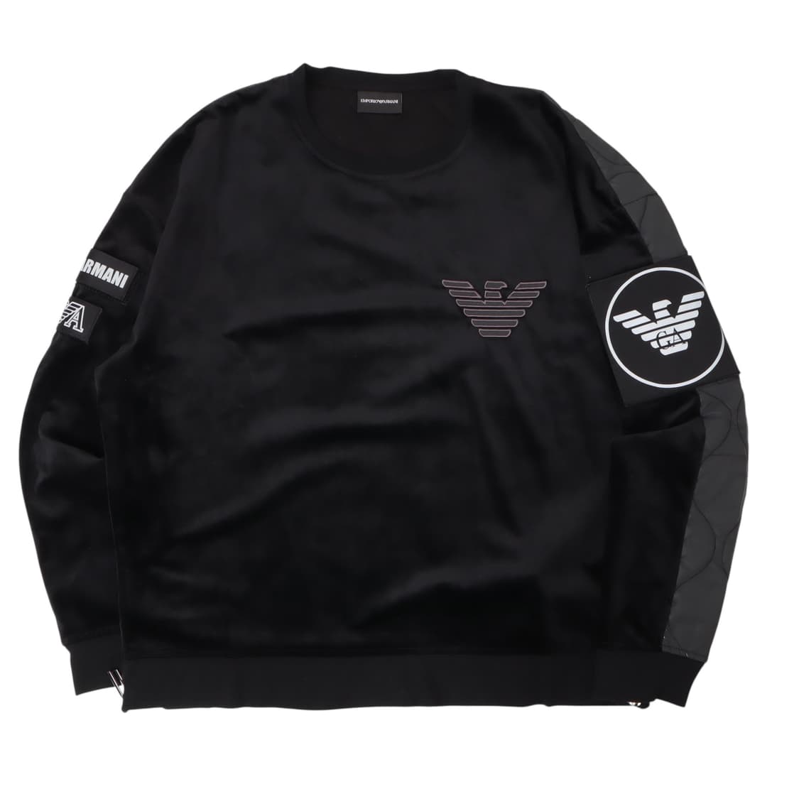엠포리오 아르마니 벨벳 퀄팅 엠브로이드 스웻셔츠 상품이미지1