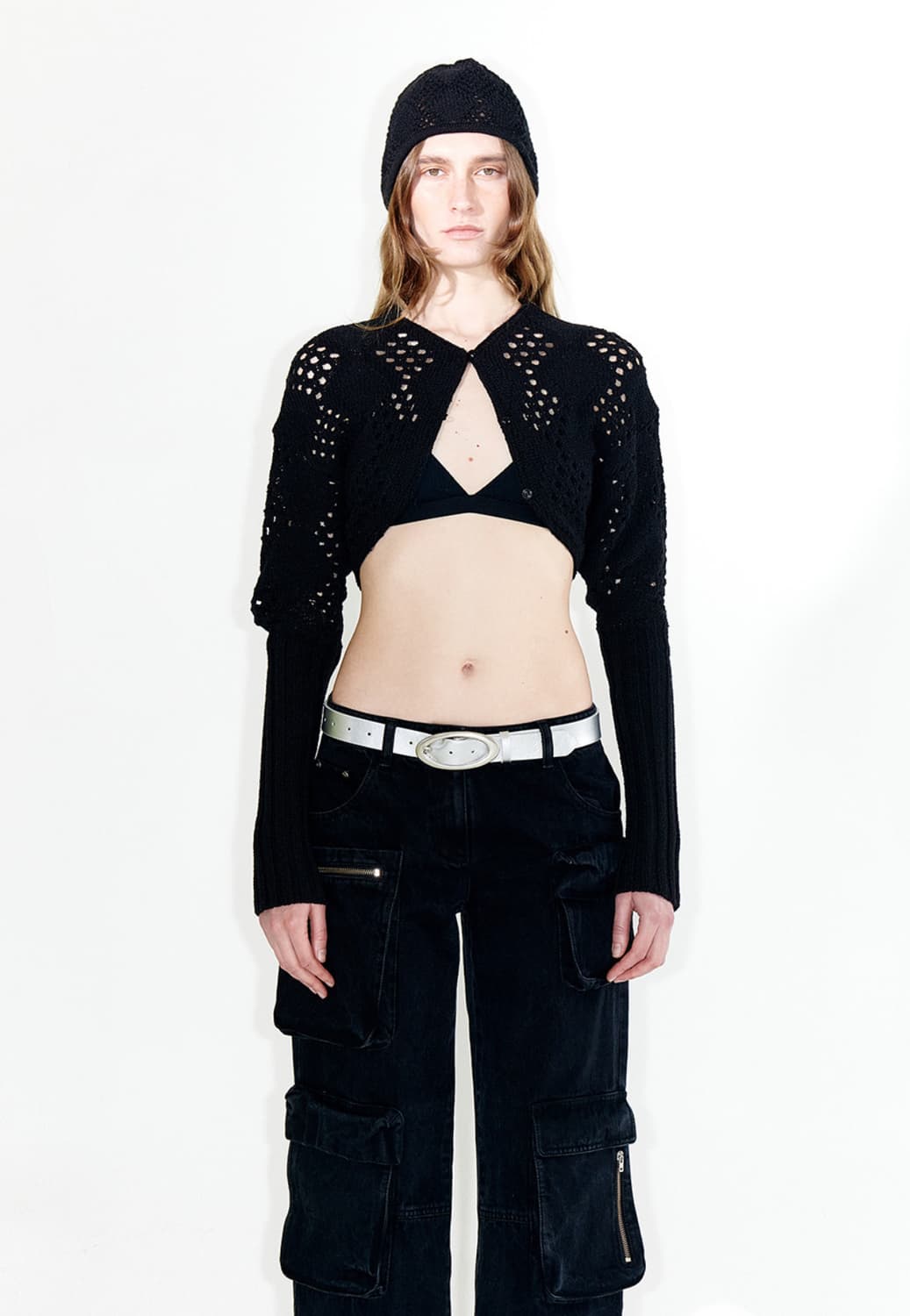 오픈와이와이 아가일 포인텔 니트 볼레로 openyy 가디건 상품이미지1