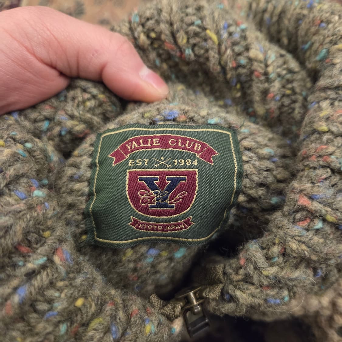 울 패턴 하프집업 니트 스웨터 코위찬 상품이미지3