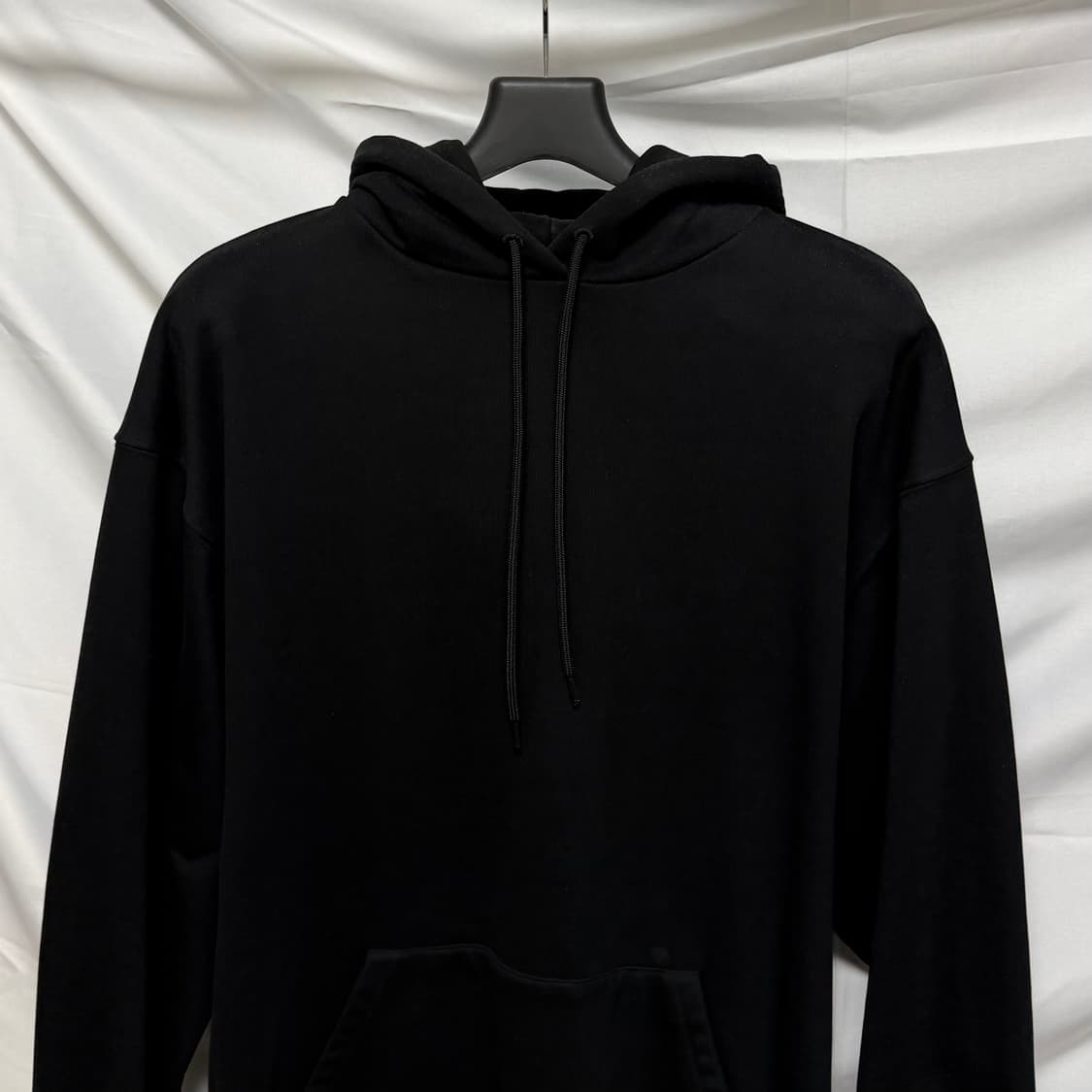 [S+급/오버핏S] 발렌시아가 백로고 후드티 블랙 백화점판 상품이미지4