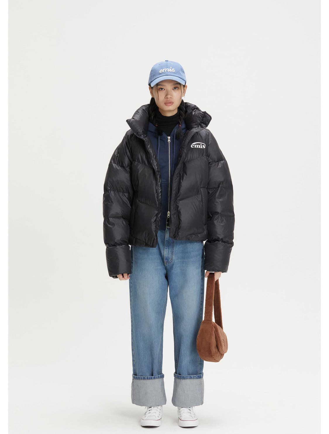 이미스 / DUCK DOWN CROPPED PADDING-BLACK 상품이미지3