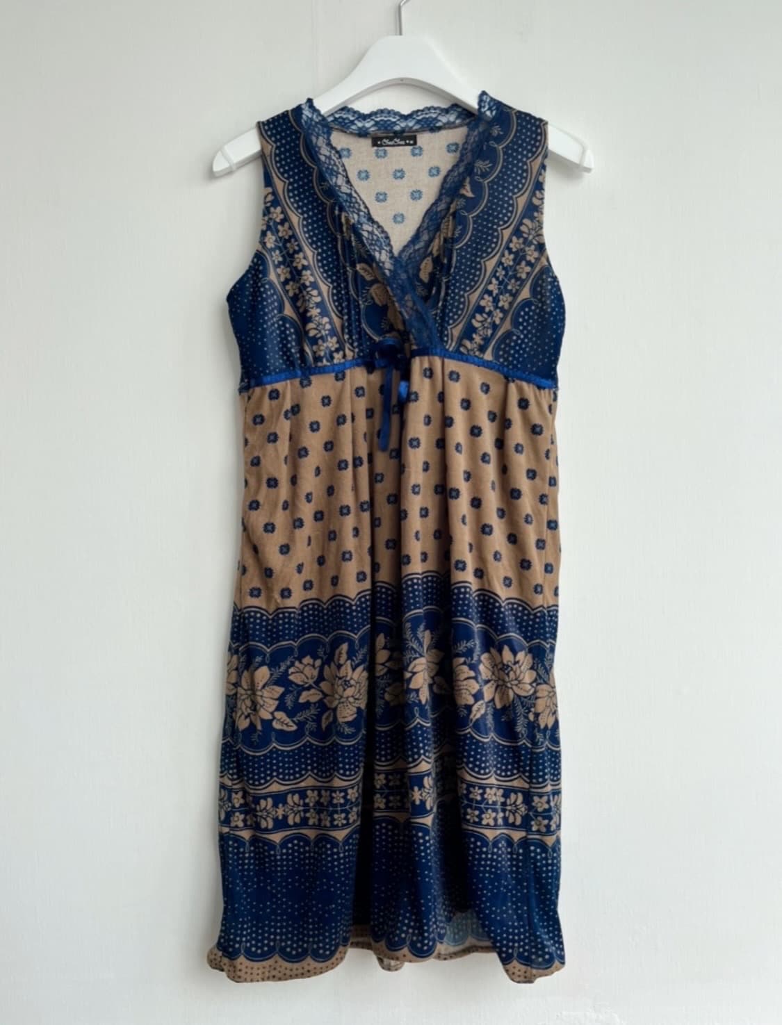 CHOU CHOU 벨벳 페이즐리 원피스 상품이미지2