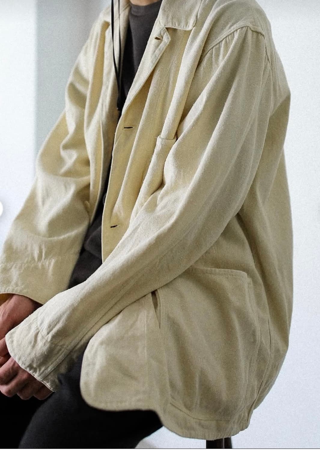 [3] 코모리 24ss 실크냅 1938 자켓 에크루 상품이미지8