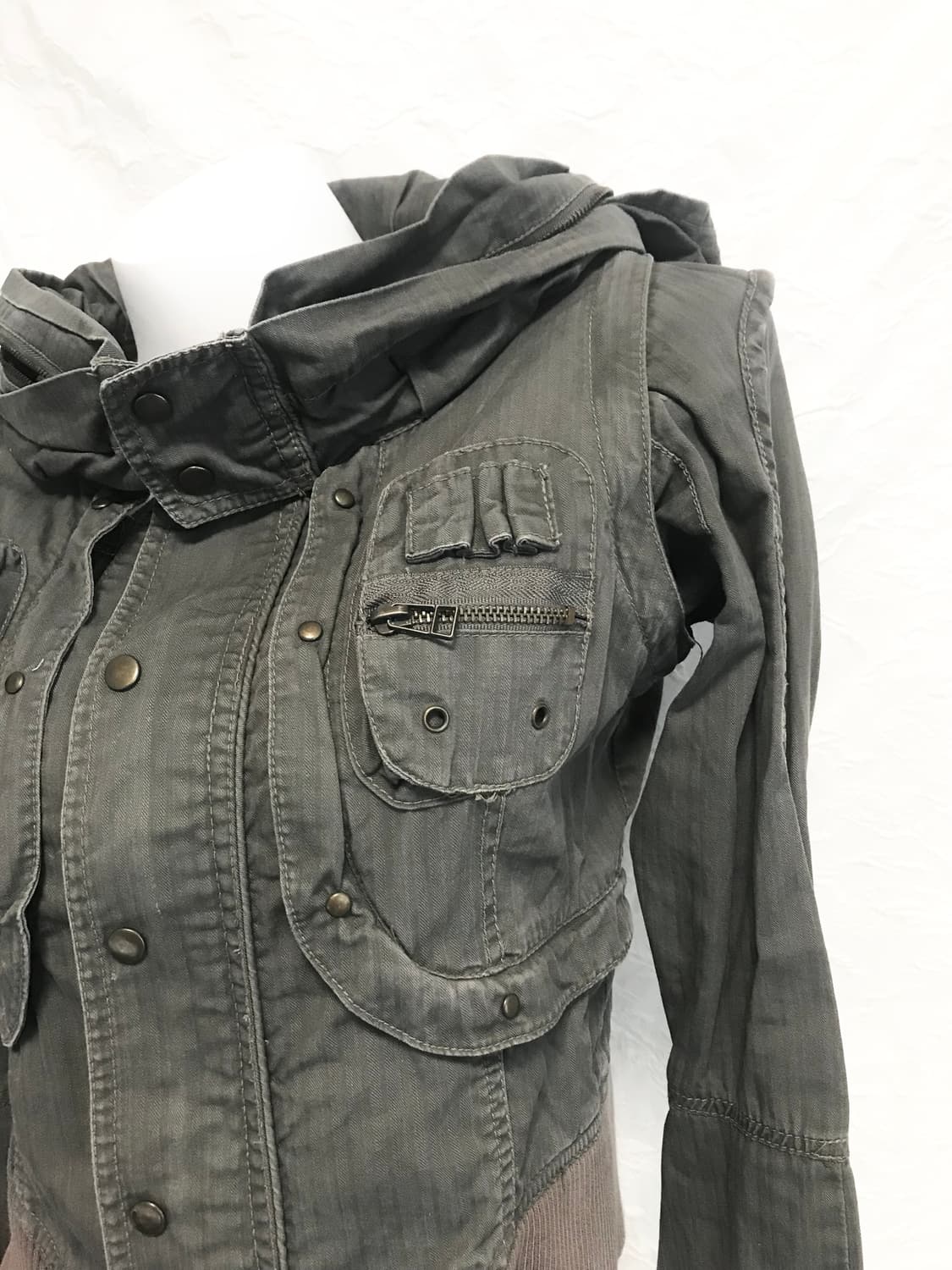 택포•빈티지 핀터깔 00s y2k 3-way 아카이브 하이넥 자켓 상품이미지8