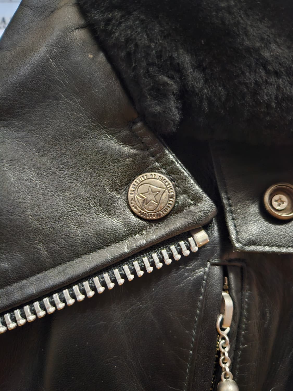 95 M) 디아프바인 라이트닝 Type1 무스탕 가죽자켓 상품이미지4