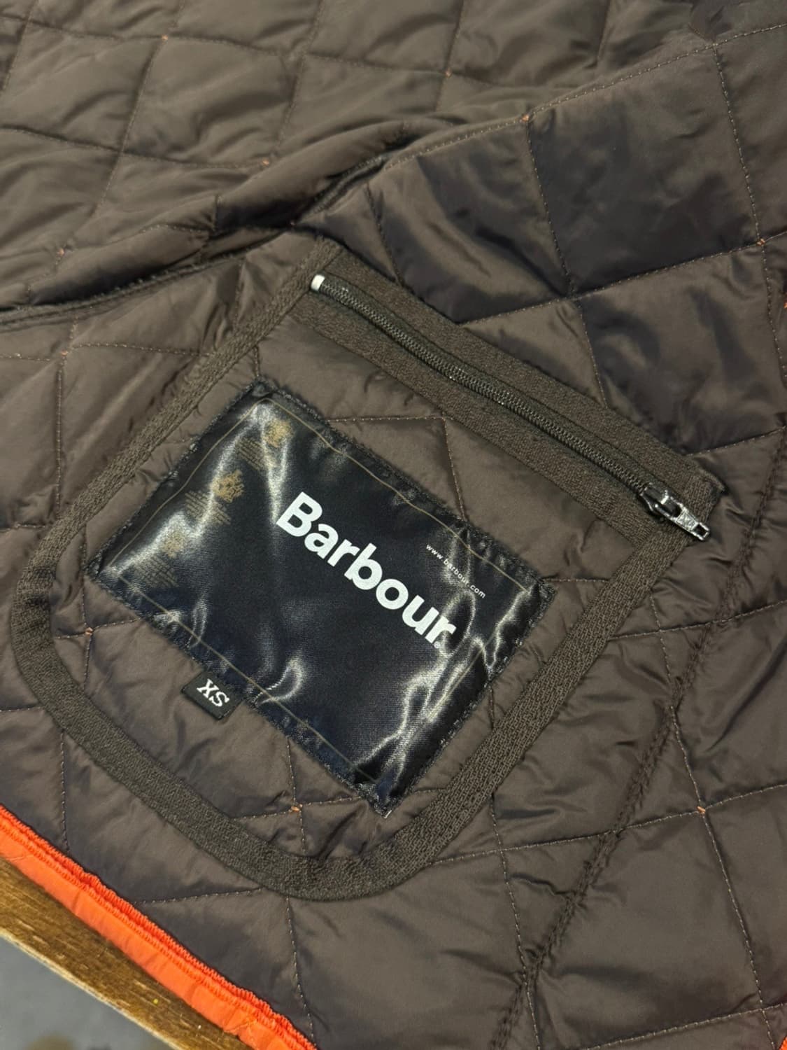 바버 오렌지 퀼팅 자켓 남 95 여 66~77 상품이미지8