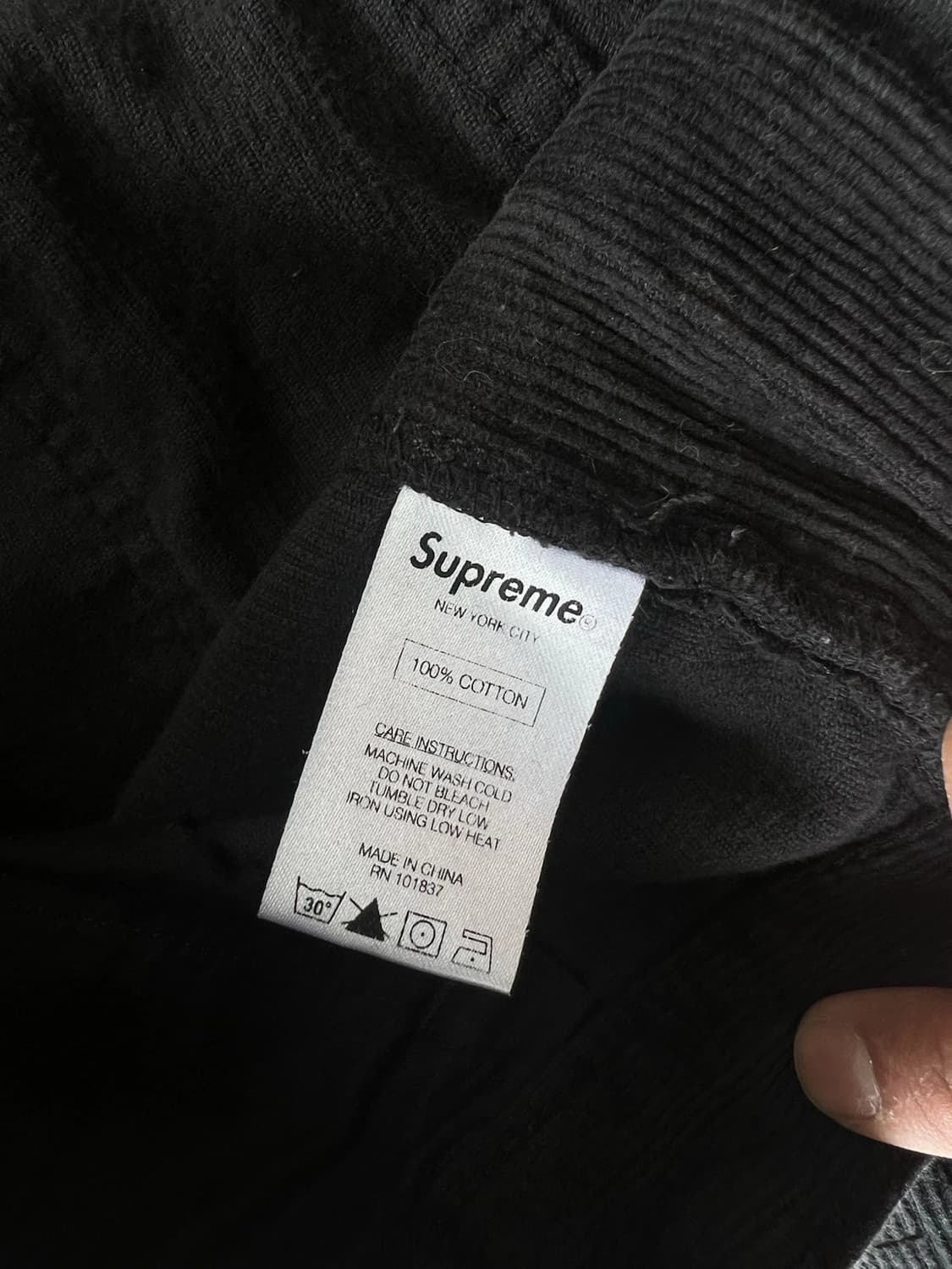 슈프림 코듀로이 팬츠 블랙 36 상품이미지5