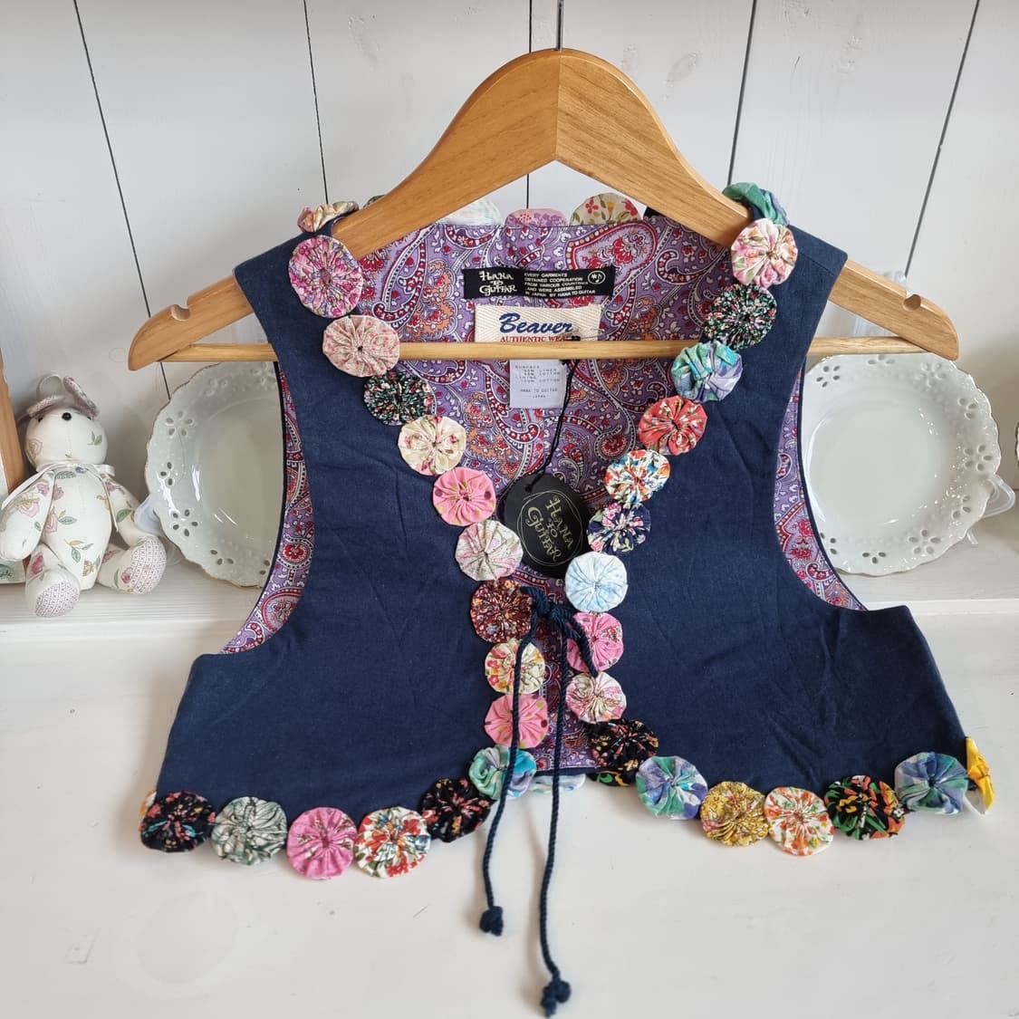 (하나 투 기타) 유니크 요요장식 리넨코튼 베스트 상품이미지4