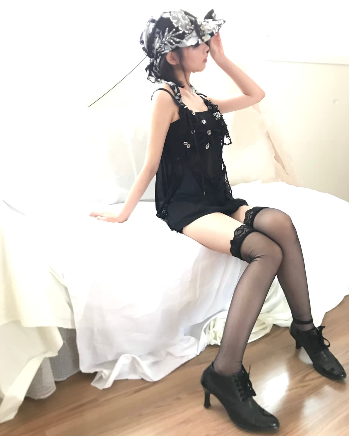 Custom🐾)Black lace slip mix strap top 상품이미지3