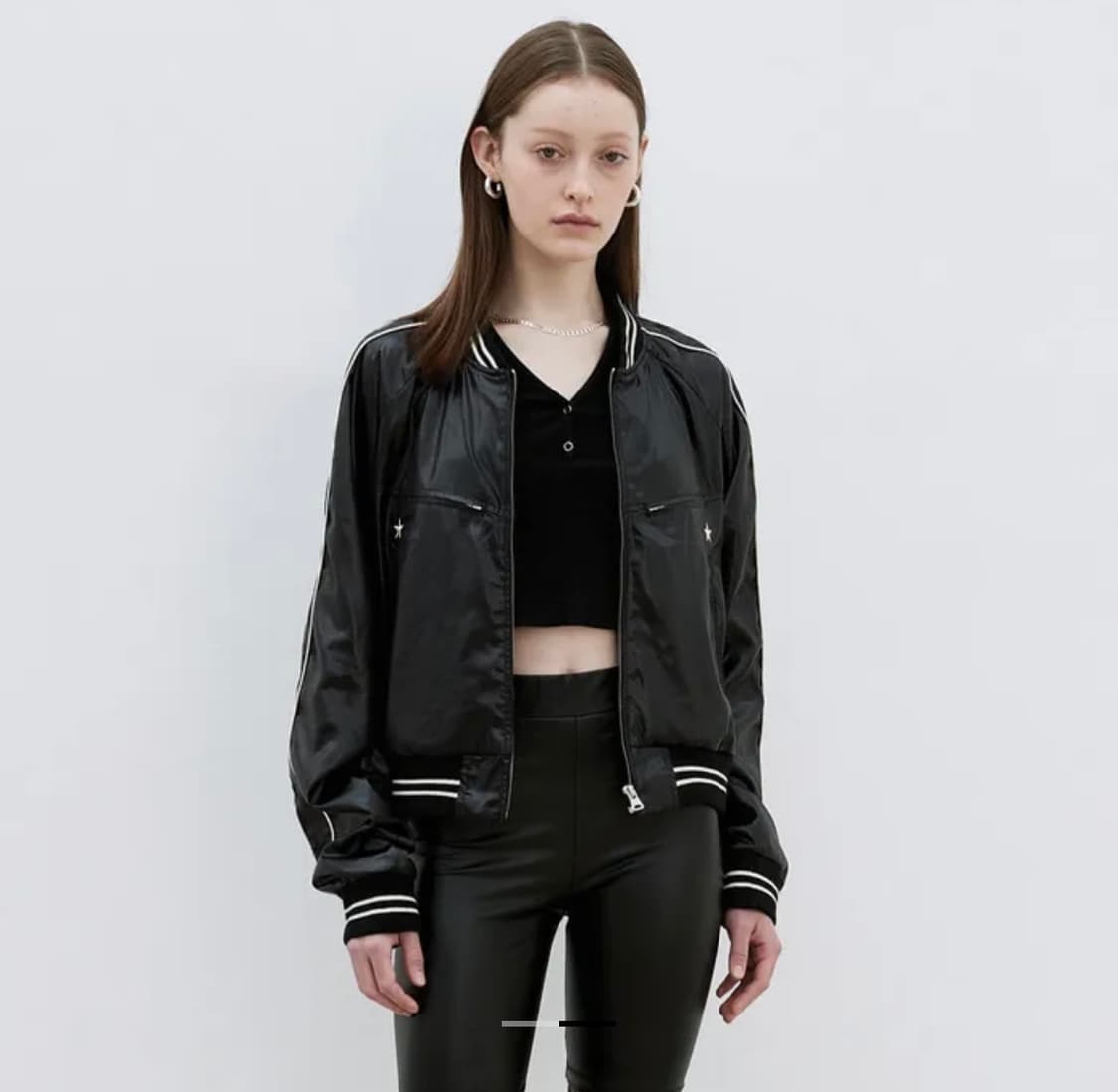 경 Gyeong Star Satin Bomber 새틴 봄버 자켓 상품이미지2