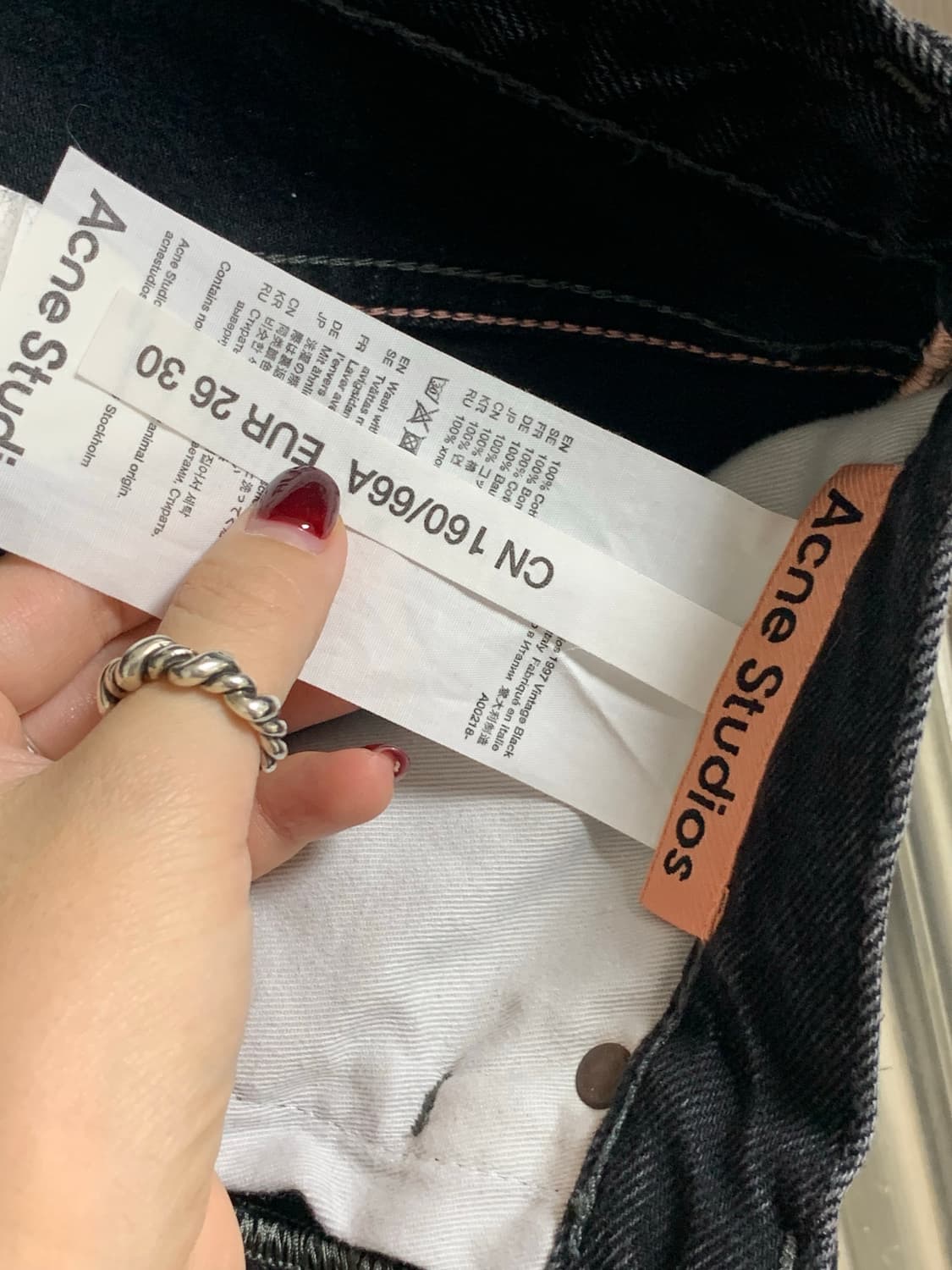 아크네스튜디오 여성 스트레이트 블랙데님 26 상품이미지8