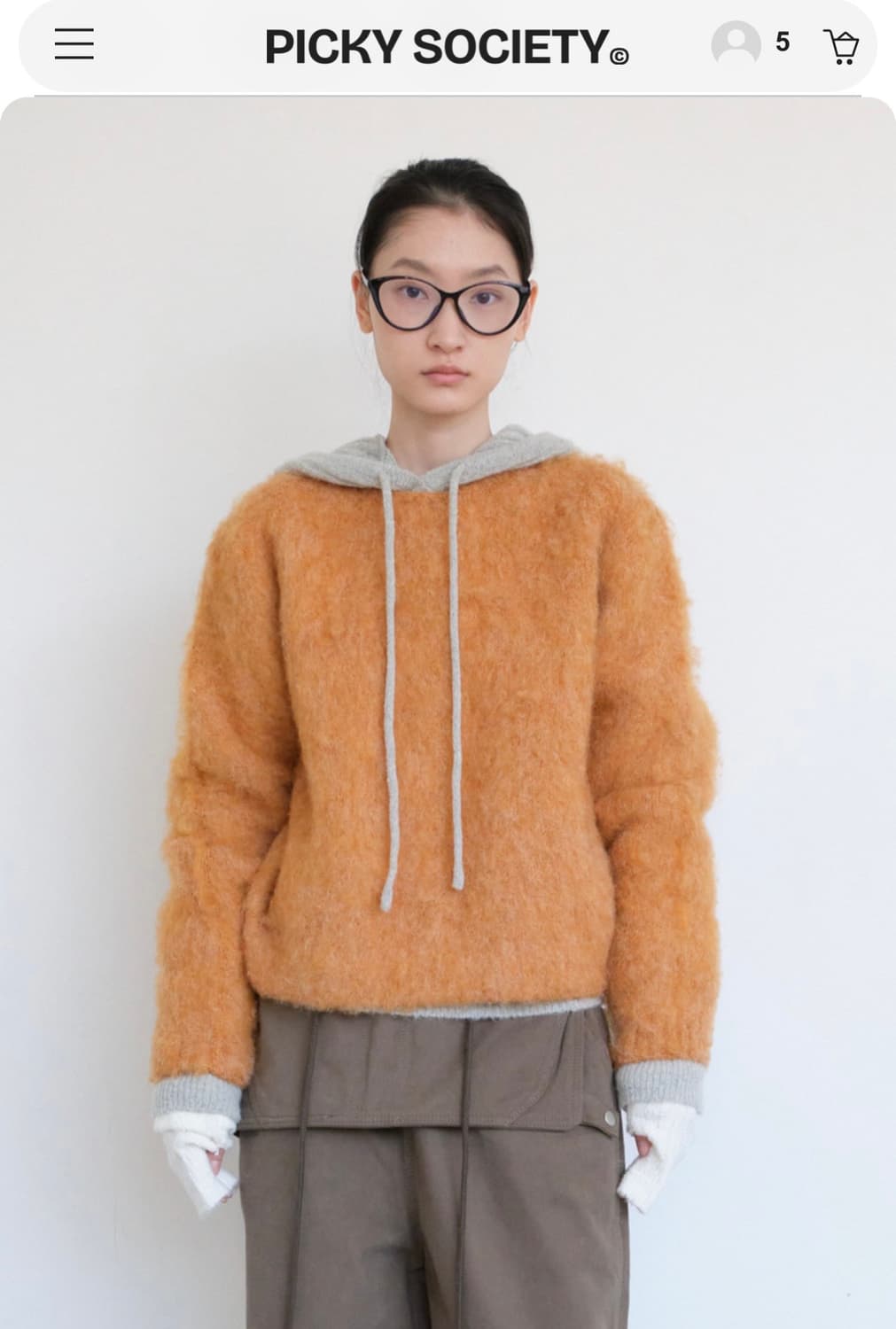 새상품 피키소사이어티 알파카 오렌지 니트 상품이미지1