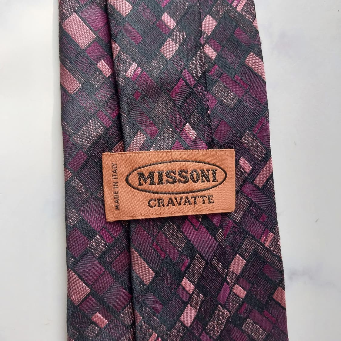 미쏘니 실크 퍼플 믹스 패턴 넥타이 10cm A+등급 K2308 상품이미지9