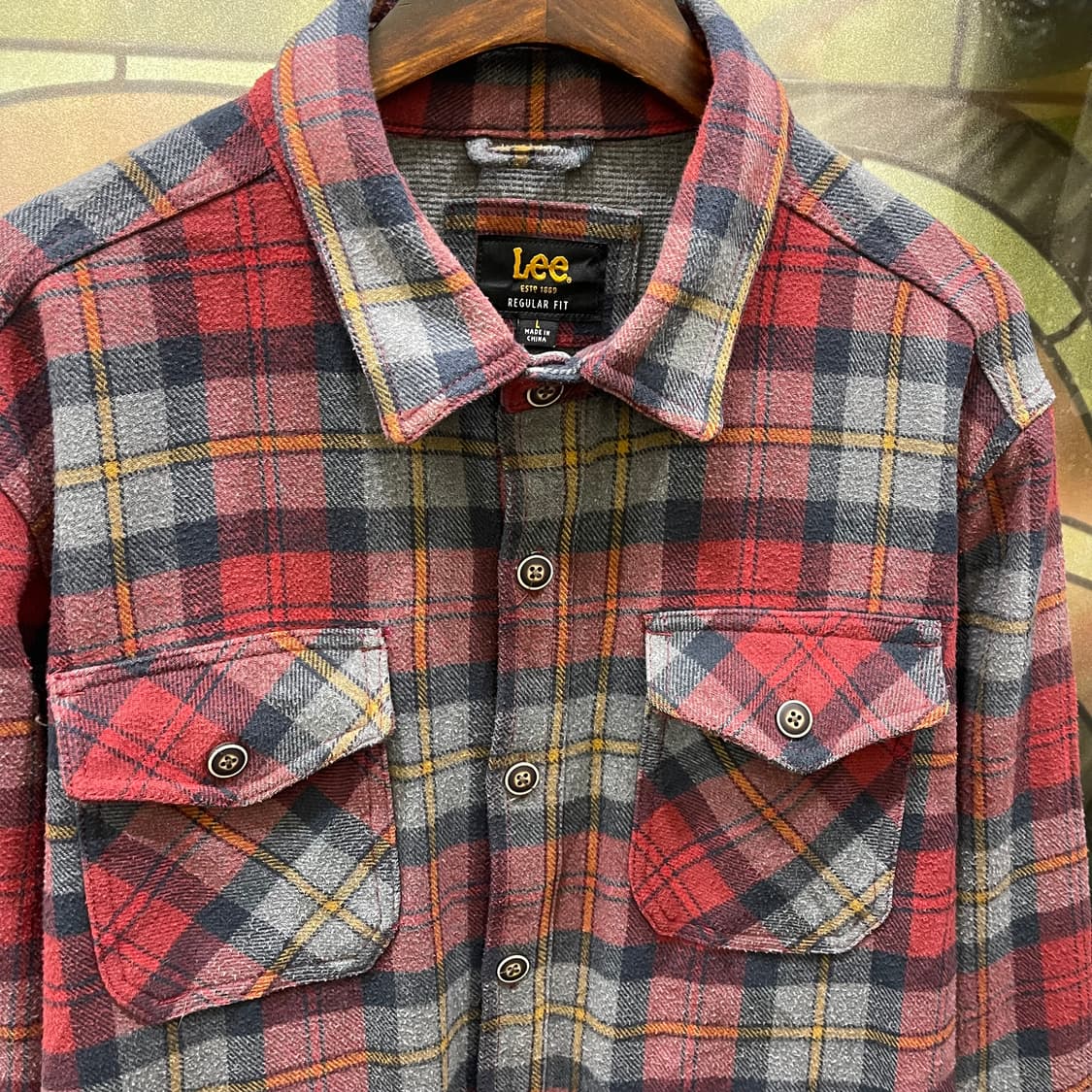 00's LEE 체크 셔츠 자켓 상품이미지3