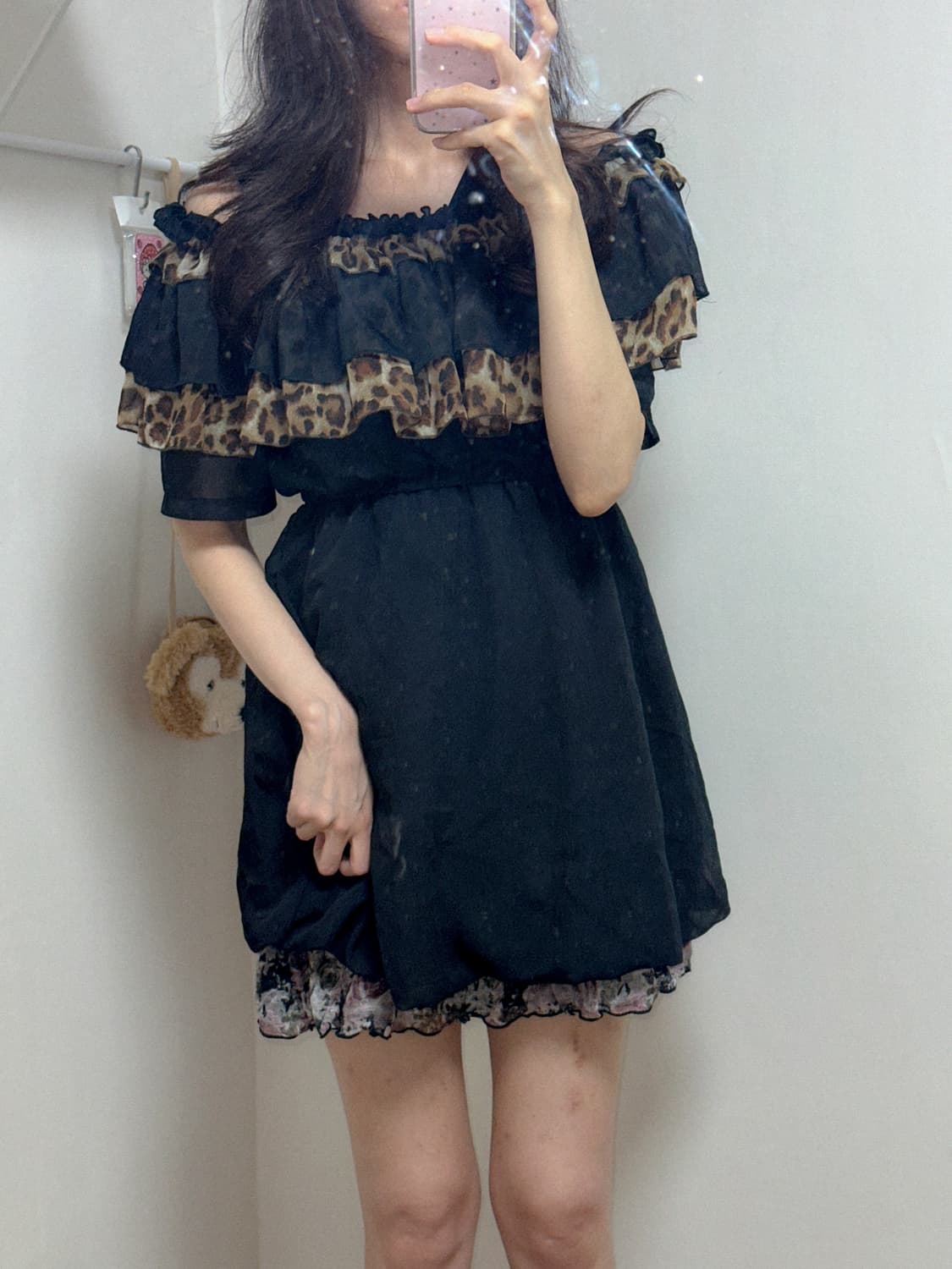 빈티지 호피 블라우스 러플 레이스 오네갸루 로걀 히메갸루 고딕 긱시크 상품이미지1