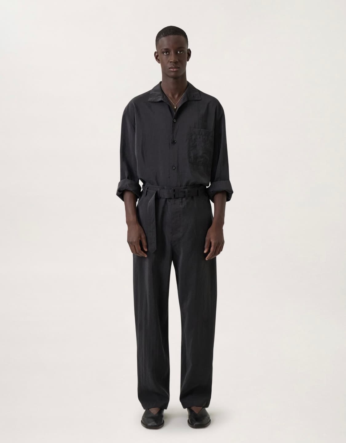 [46] 르메르 드라이실크 벨티드 루즈 팬츠 스퀴드잉크 상품이미지1