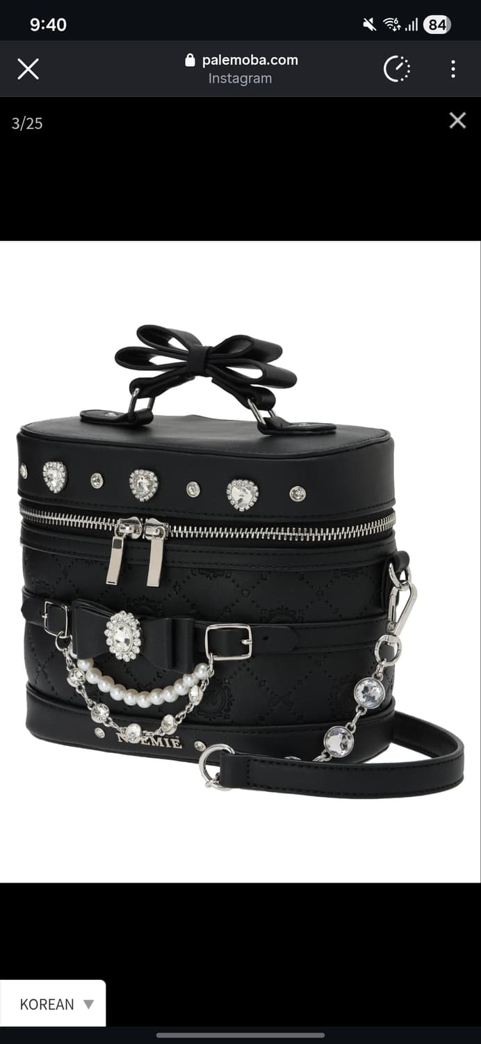 [판매보류] 노에미 사키마루 콜라보 비쥬 베니티 백 블랙 지뢰계 양산형 상품이미지1