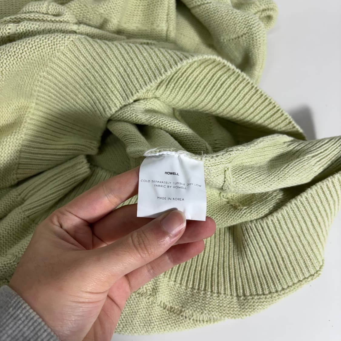 OS 호웰 HOWELL 아이보리 루즈오버핏 라운드 면니트 상품이미지5
