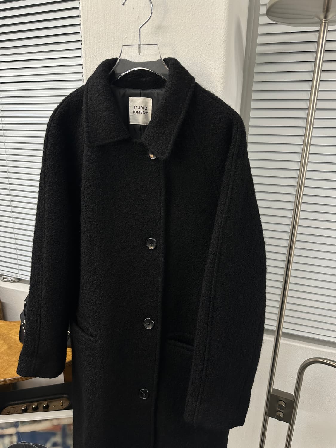 STUDIO TOMBOY 울 부클 롱 코트 블랙 (os) 상품이미지4