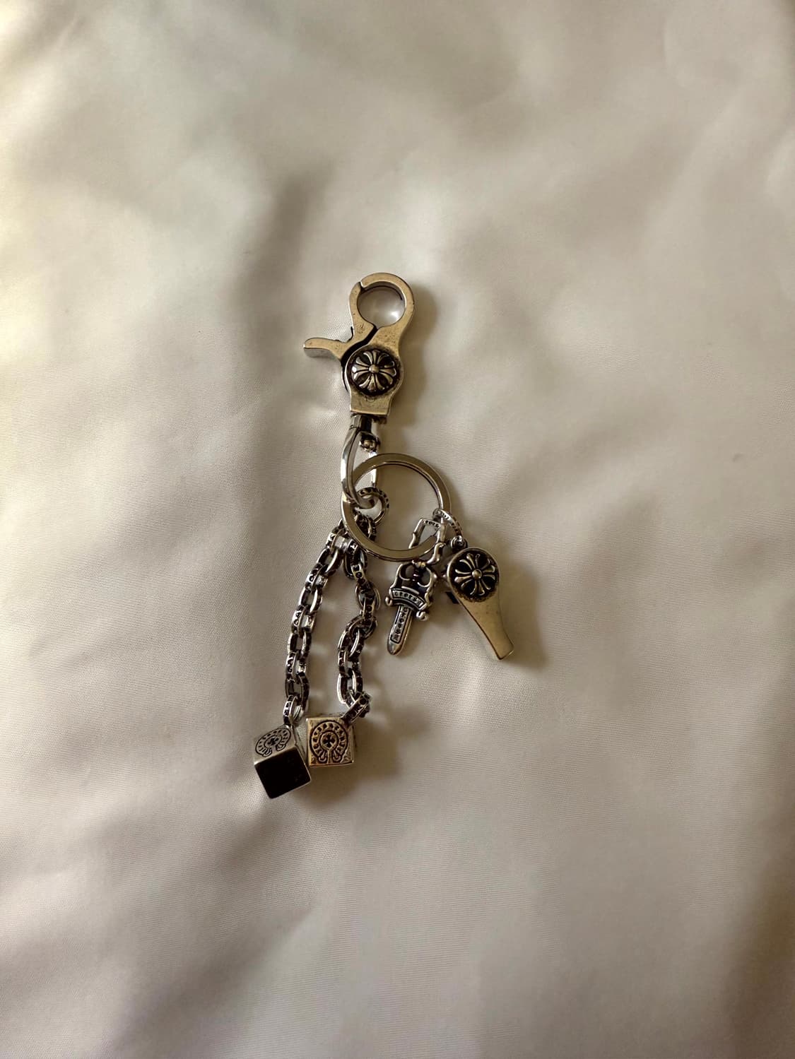 크롬 체인 디테일 메탈 키링 카라비너 스트릿 무드 새상품 상품이미지1