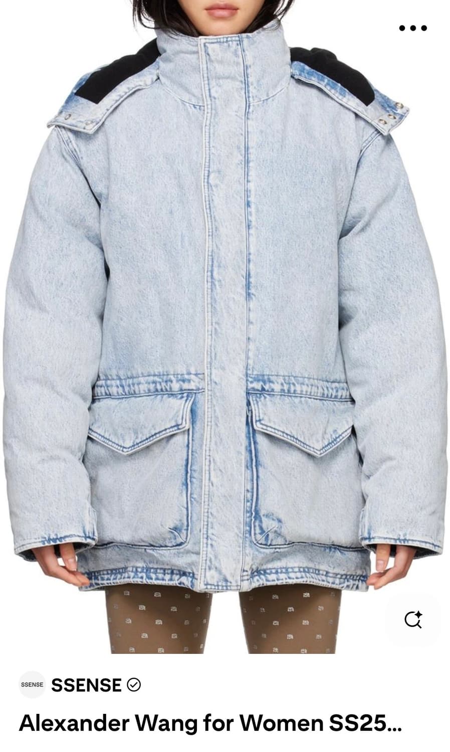 [실측L]알렉산더왕 오버사이즈 데님 블리치 패딩/연청 상품이미지2