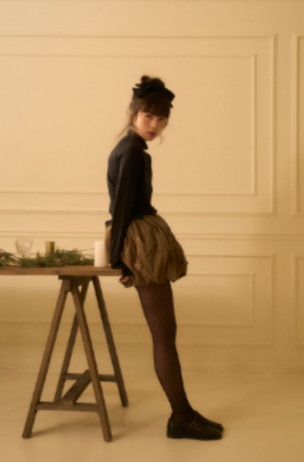 새상품 PUMPKIN VOLUME SKIRT-BROWN 헤 상품이미지3
