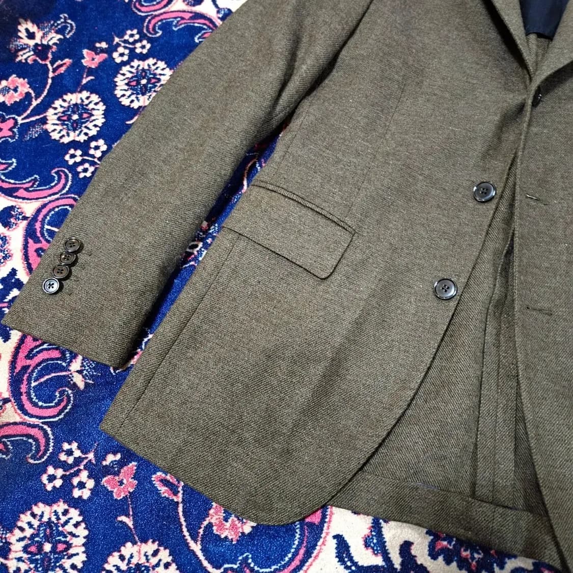 맨온더분(Man on the boon) 캐시미어 울 혼방 3버튼 헤링본  상품이미지2