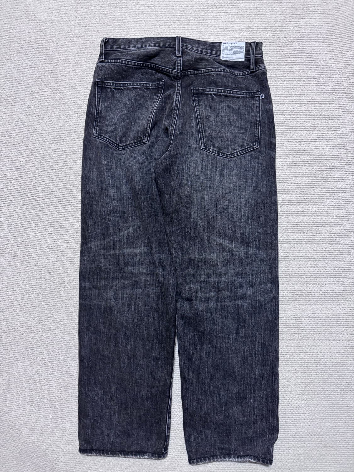 비헤비어 312R 셀비지 데님 팬츠 워시드 블랙 2 상품이미지7