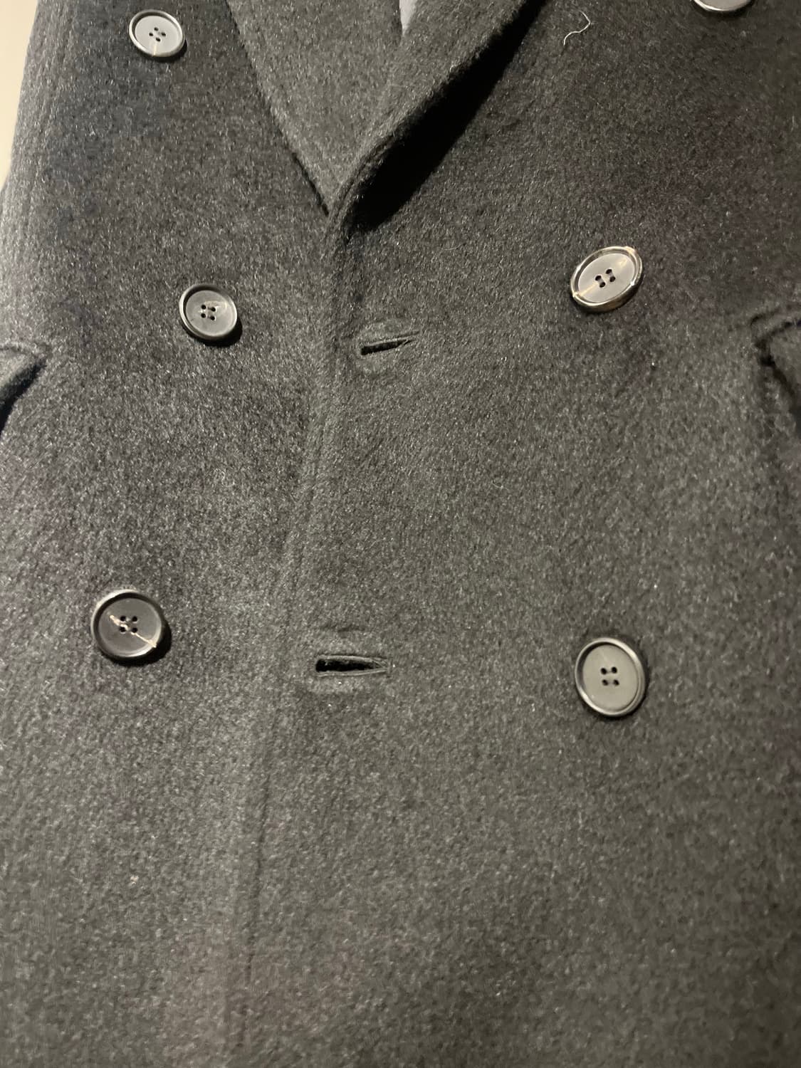 1) 알렌느 더블 브레스티드 알파카 맥시 코트 블랙 상품이미지5