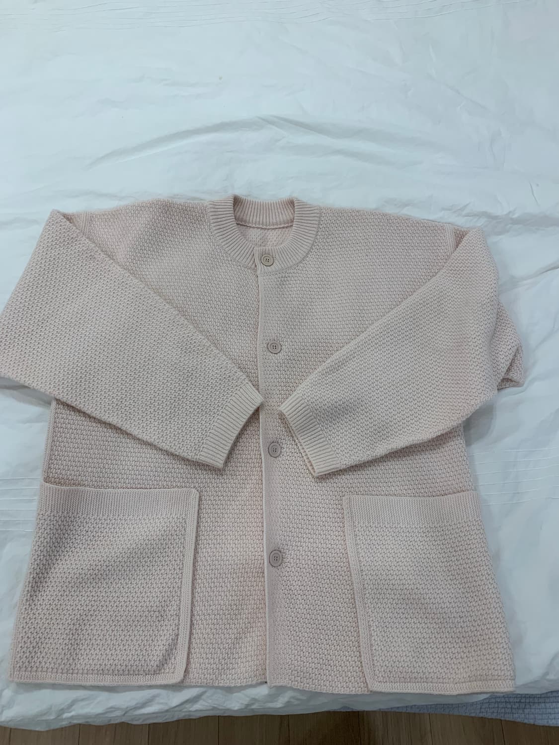 옴므플리세 러스닉니트 가디건 핑크 24년 10월 상품이미지3