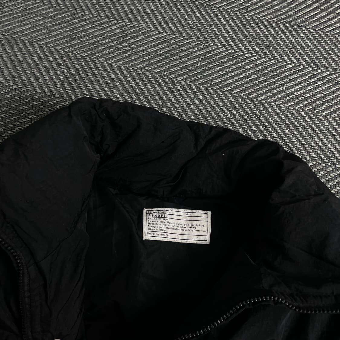 ASNOFIT 미니멀 박시핏 푸퍼 패딩 블랙y 3938 상품이미지7