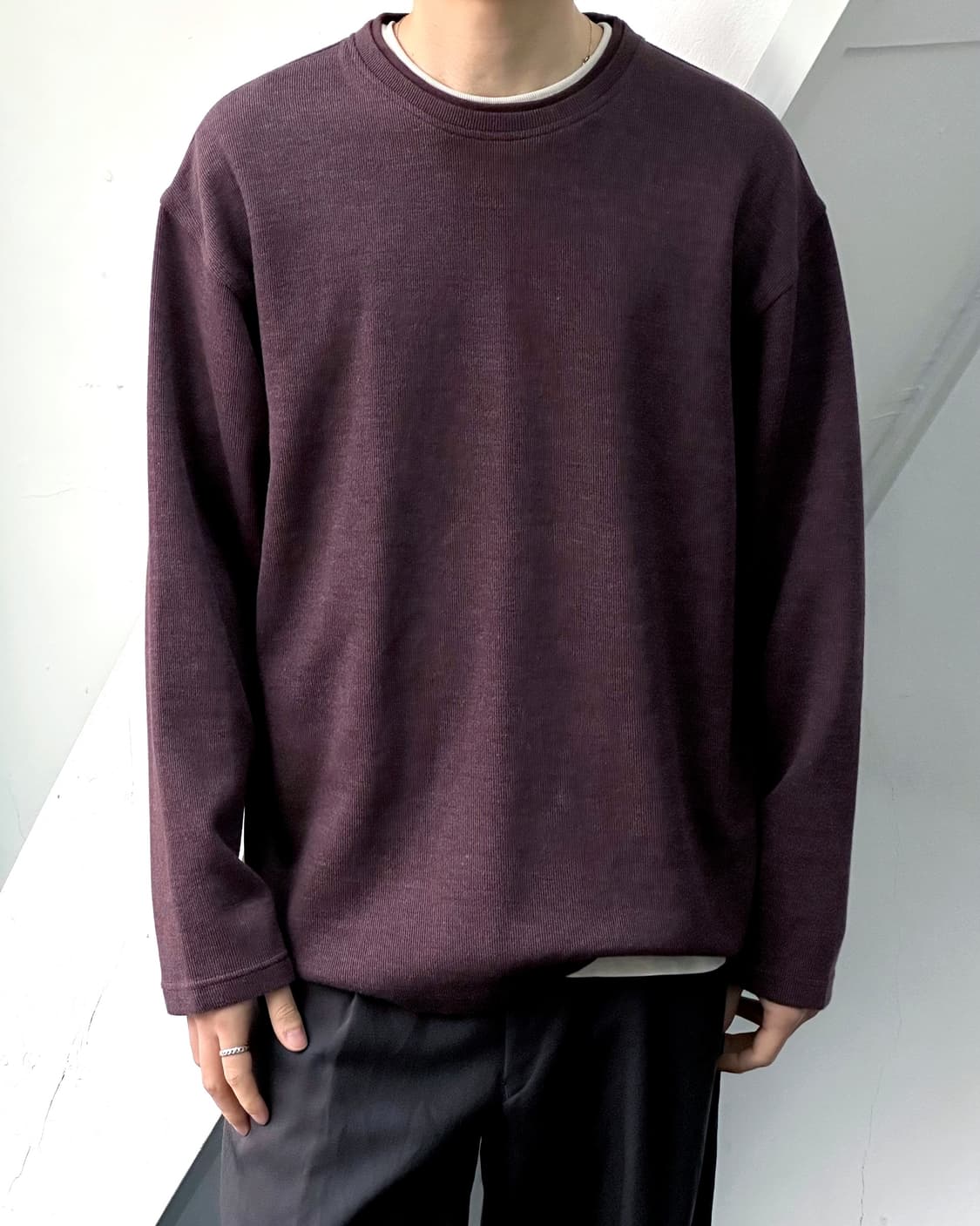 Design fake layered L/S top 상품이미지7